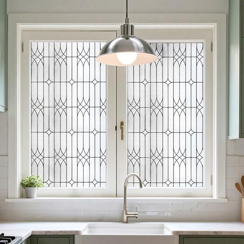 ADD.HERES Window Privacy Film, Glass Decorative Static Cling, 17.5" x 78.7"