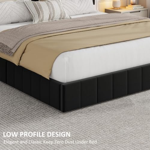Garvee King Size Velvet Bed Frame with 4 Drawers, Adjustable Headboard