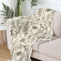 JAWO Floral Throw Blanket, Beige White Flower Throws Wildflowers Botanical Plant Printed All Seasons, Vintage Tan Butterfly Flannel Blanket for Bedding Sofa Travel Couch Chair Sofa Home Decor,60x70