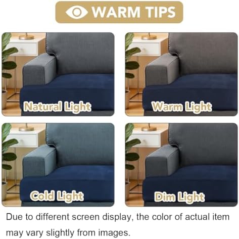 H.VERSAILTEX Stretch Velvet 3 Piece T Cushion Sofa Slipcovers Individually Sofa Cushion Covers for 3 Cushion Couch Seat Cushion Covers for Sofa Seat Cushion Covers Stay in Place(Sofa, Navy)