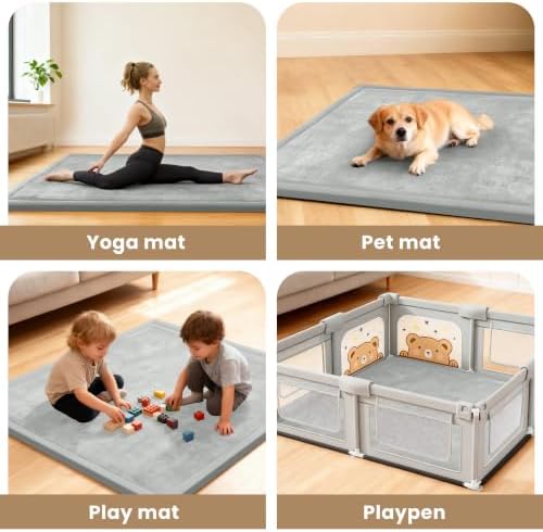 1.3" Thick Baby Play Mat for Floor,71x79 Ultra Soft Elasti-Foam Mat