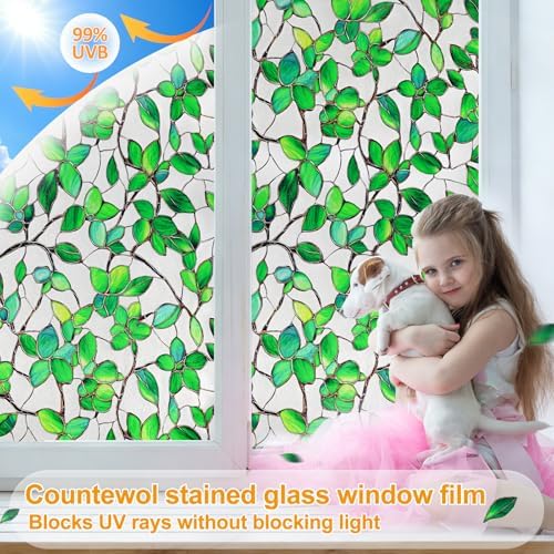 Frosted Privacy Window Film Static Cling Decorative Glass Film35.4x78.7in