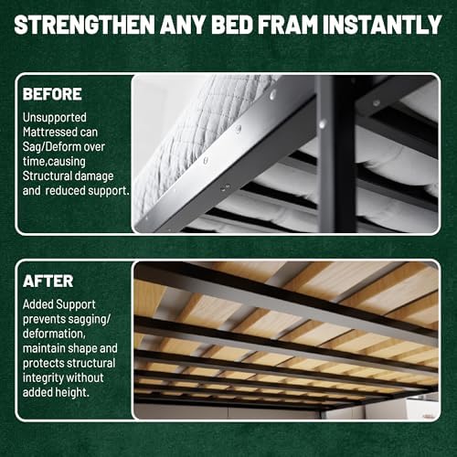 Treaton, 0.68-Inch Vertical Wooden Bunkie Board/Bed Slats, King, Beige