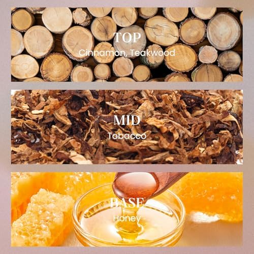 M&SENSE 8.4 oz Large Reed Diffuser for Home |Tobacco Teakwood Scent Home Oil Diffuser with Sticks | Bedroom Bathroom Living Room Decor
