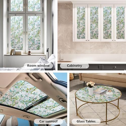 Ranzdn Window Privacy Film, Stained Glass Static Cling, 17.5" x 78.7"