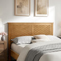 ComfIQ Serene Wood Panel Headboard with Chevron Scoring, Queen, Pine