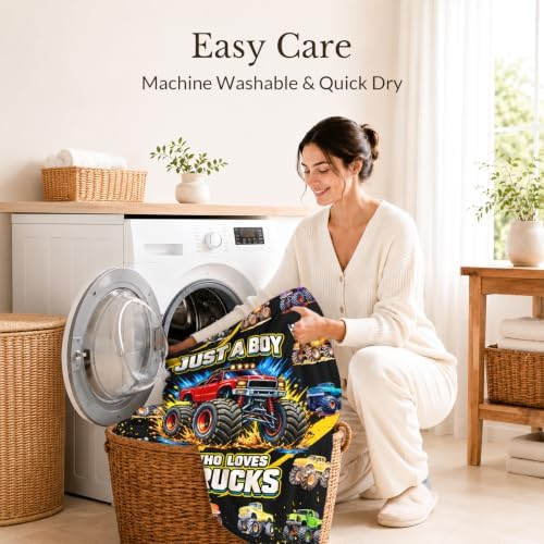 Truck Blankets for Boys, Flannel Car Gifts for Kids Toddlers