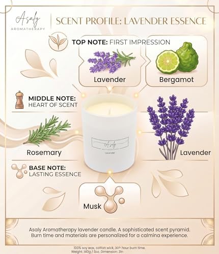 ASALY Luxury Lavender Candle & Reed Diffuser Gift Set for Women - Soy Wax Candle (30 Hr Burn) + Rose & Oud Reed Diffuser | Elegant Gift Box | Perfect for Birthday, Anniversary & Mother's Day