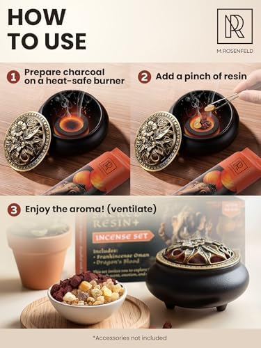 Frankincense Oman & Dragon's Blood Resin Incense Set - 100% Natural Aromatic Tree Gum Sap, Purifies Space & Protects Energy - 2 x 40g