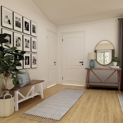 Wnutrees 43" Farmhouse Solid Wood Bench, Narrow Long Seat, White