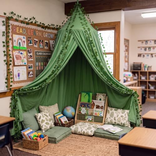 Mindsoft Reading Corner Decoration with Canopy Tent and 6 Ivy Vines