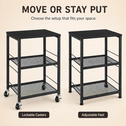 OYEAL Black Night Stand Industrial End Table with Storage Shelf Narrow Side Table for Small Spaces, Farmhouse Bedside Table for Living Room Bedroom, Stable Metal Frame (Black)