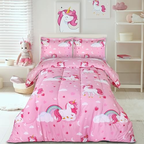 Utopia Bedding 3 Pc Kids Full Comforter Set, Unicorn