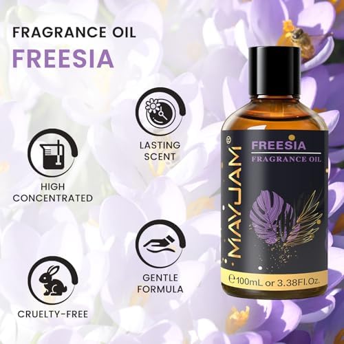 MAYJAM Freesia Fragrance Oil Essential Oils for Diffusers, 100ML/3.38FL.OZ