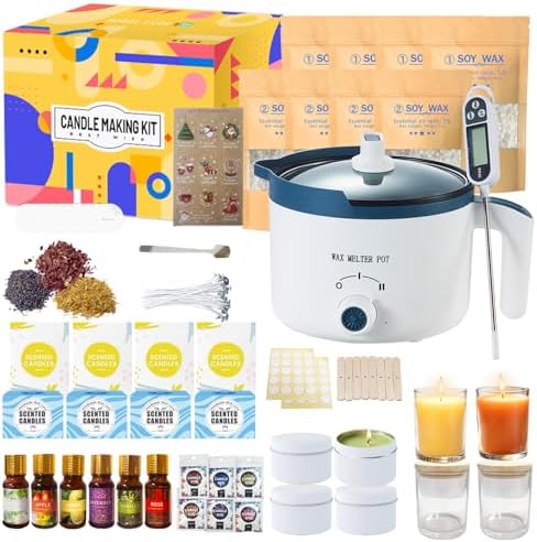 Scented Candle Making Kit for Adult with Wax Melter&Glass Jars 2.3lbs