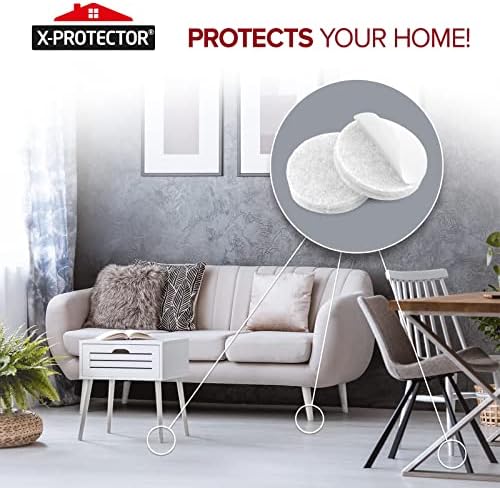 Felt Furniture Pads X-Protector - 48 PCS 1" - Premium Felt Pads (White)