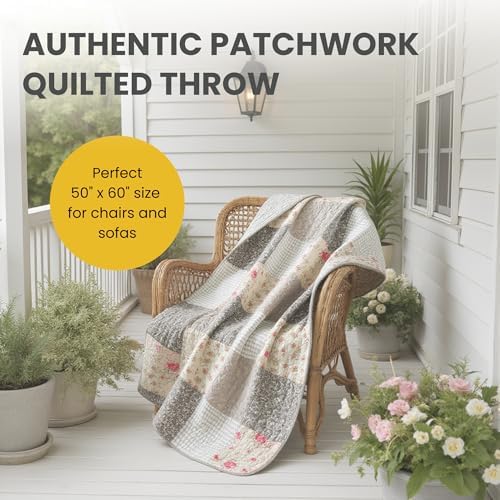 SLPR - Cotton Quilted Throw Blanket, 50" x 60", Walk in the Cotswolds