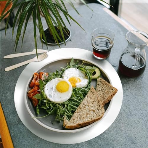 KesaPlan 50PCS 13in Round Silver Placemats, Disposable Paper Charger Plate