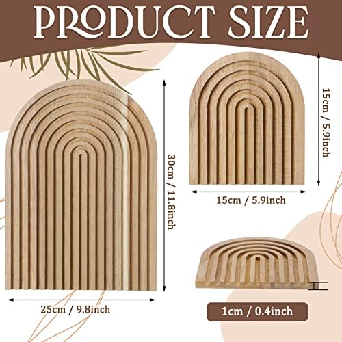 Chunful 2pcs Arch Cutting Board Boho Shelf Decor, Wood Color, Acacia