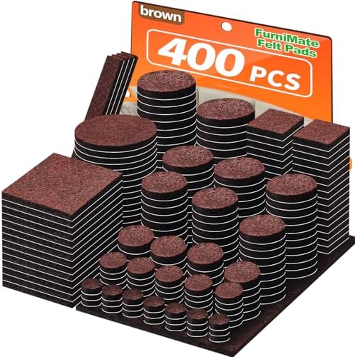 Felt Furniture Pads 400 Pieces, Furniture Pads for Hardwood Floors Brown