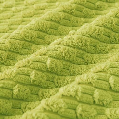 Kevin Textile Soft Corduroy 22x22 Inch Pillow Covers 2 Pack, Xmas Green
