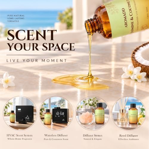 Jasmine & Coconut Diffuser Oil Inspired by Luxury Hotel Scent, 100 mL