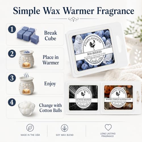 Halloween Spooky 3 Pack Soy Wax Melts - Farm Raised Candles - USA Made - 9 oz