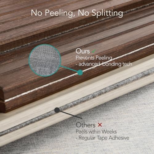 DETOR Couch Arm Tray with Spacious 12.4" x 5.4" Storage Box, Walnut Bamboo Finish, Enhanced Non-Slip Felt Bottom, Sturdy Bamboo Slats, Fits Armrests 6" and Wider