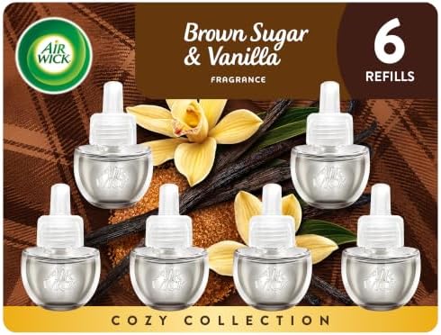 Air Wick Plug-In Scented Oil Refills, Brown Sugar and Vanilla, 6 Count