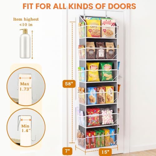 Over Door Organizer with 6 Large Pockets