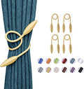 NICEEC 4 Pack DIY Curtain Tiebacks Clips Crystal Decorative Creative Twist Drape Tie Backs European Style Random Modelling Curtain Holdbacks for Home Kitchen Office Window Drapery (Light Gold)