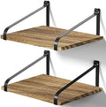 Love-KANKEI Deep Wide Floating Wall Shelves,Wood,16.5"x12",Carbonized Black