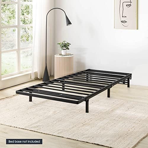 Mellow 1.6 Inch Metal Bunkie Board Mattress Support for Bed Frames, Box Spring or Bed Slat Replacement, Easy Assembly, Twin, Black