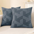 JIVINER Decorative Geometrical Throw Pillow Covers 18 x 18 Inch, Set of 2 Soft Modern Pattern Pillow Covers for Sofa, Couch, Living Room, Dark Grey