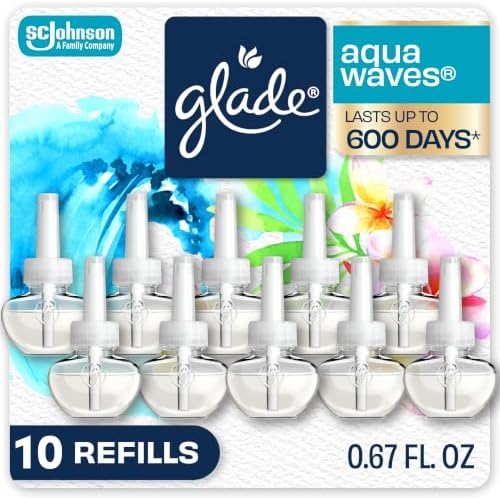 Glade PlugIns Air Freshener Refills, Aqua Waves, 10 Count