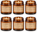 Fall & Winter Scented Candles Gift Set, 6 x 3.5 oz, Apple, Pumpkin & Balsam
