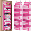 JARLINK Over the Door Organizer for Bathroom, 5 Shelf Rose Pink, 2 Pack