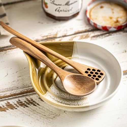 Ceramic Spoon Rest for Stove Top, Spoon Holder for Kitchen Counter
