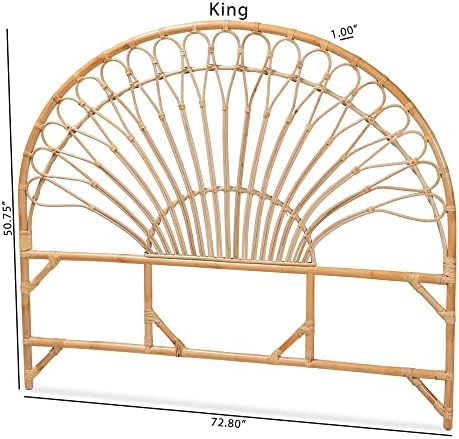 Bali & pari Devereaux Modern Bohemian Natural Rattan Queen Size Standalone Headboard