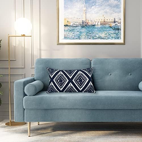 Alysheer Embroidered Decorative Lumbar Throw Pillow Cover 12"x 20",1pc Navy