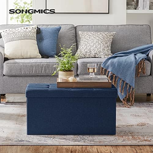 SONGMICS 30 Inches Folding Storage Ottoman Bench, Load 660 lb