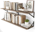 Heimlove 48W x 12D Deep Floating Shelves Set of 2 Grey