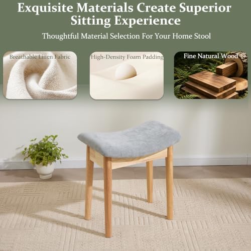 Royal Windsor Vanity Stool, 18" H Makeup Chair,Small Ottoman Stool