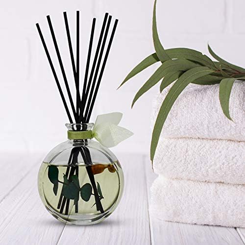 Reed Diffuser Set, Unwind Eucalyptus & Mint Scented Oil Diffuser with Sticks, Home Fragrance Accessories for Bathroom Shelf Decor, Aroma Diffusers for Home or Office Desk, USA Made