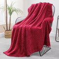 Exclusivo Mezcla Fleece Throw Blanket for Couch Sofa, 50”x70”, Deep Red