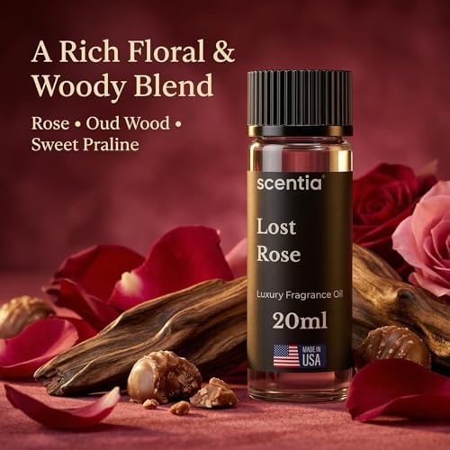Lost Rose Essential Oil Blend for Diffuser, Rose Oud Wood, 20 mL