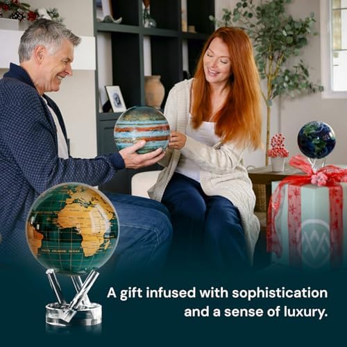 MOVA Self Rotating Globe, Emerald Green and Gold Prestige (8.5")