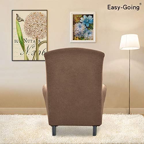 Easy-Going Stretch Wingback Chair Sofa Slipcover Brown