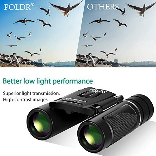 POLDR 8x21 Small Compact Binoculars for Adults, Travel Hiking Essentials