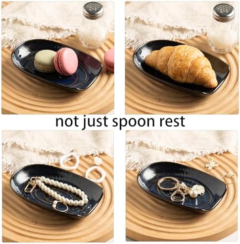 Ceramic Spoon Rest for Stove Top, Spoon Holder for Kitchen Counter